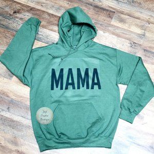 MAMA // Custom Comfort Hooded Sweat Shirt // Fleece Hooded Sweatshirt // OLIVE